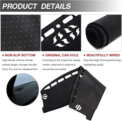 Vista 13 de Autorder Alfombrilla de cubierta de salpicadero para Ford F150 F250 F350 1992-1996 Accesorios Cubierta de tablero de franela para salpicadero