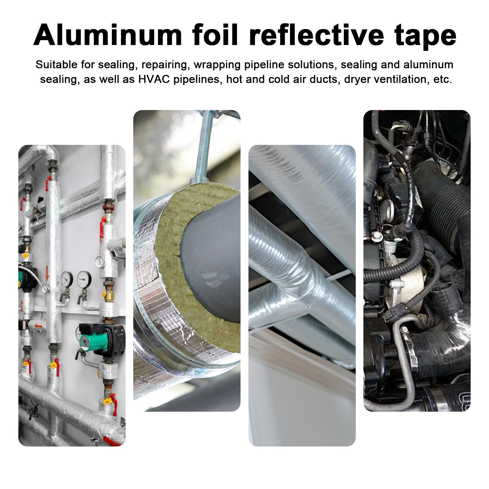 1 Nastro Sigillante per Scarico 5cm x 20m con 20 Fascette in Acciaio Inox, Nastro Adesivo in Alluminio Resistente al Calore, Nastro Impermeabile per Riparazione Marmitta, Tubi di Scarico Auto e Moto