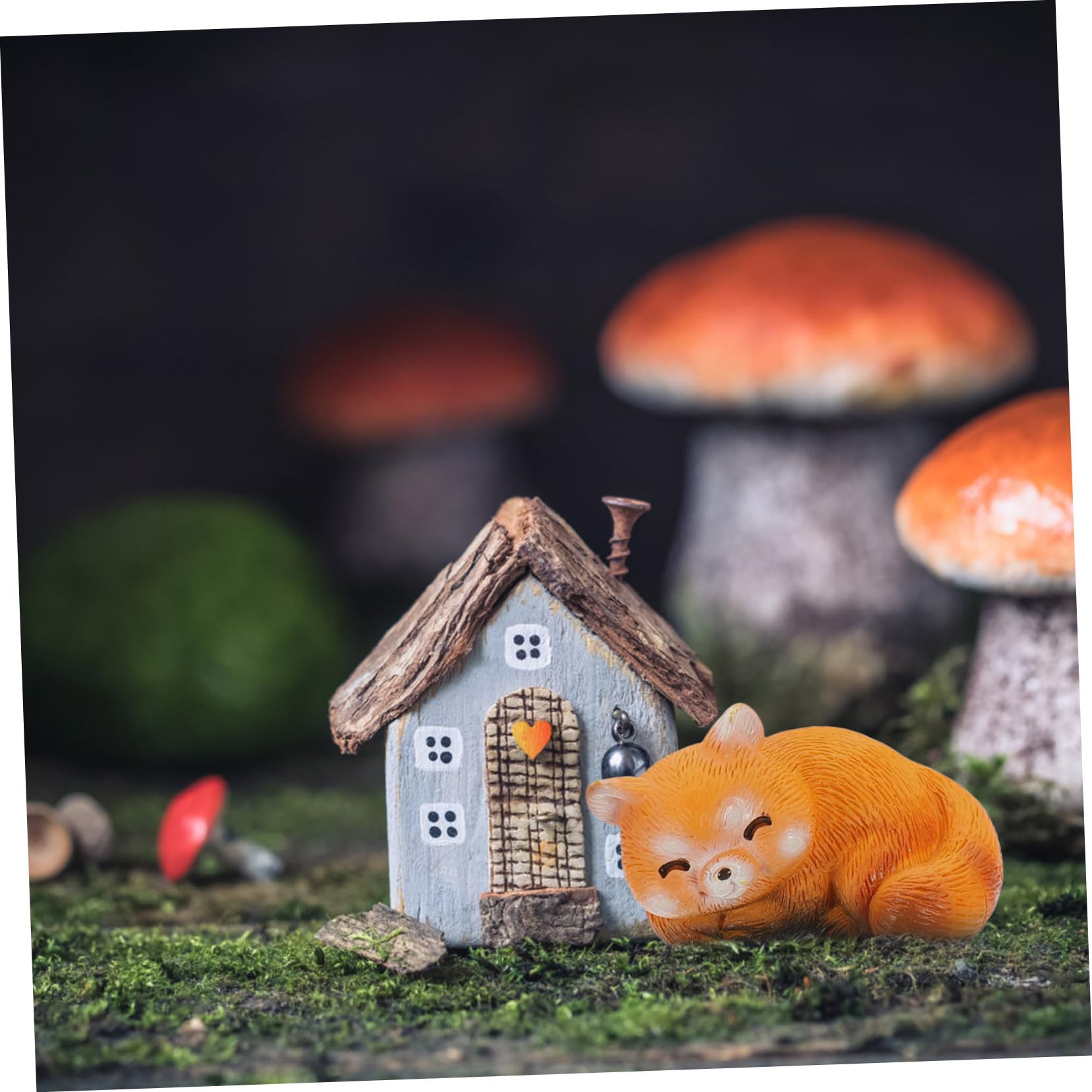 6 Pièces Miniature Panda Figurines Résine Décor Adorable Pour