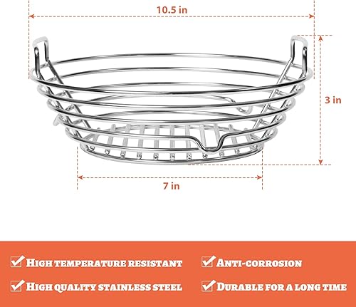 Miniatura 2 de Kamado Joe JR - Cesta de ceniza de carbón de acero inoxidable para minimax Big Green Egg y otras parrillas de carbón