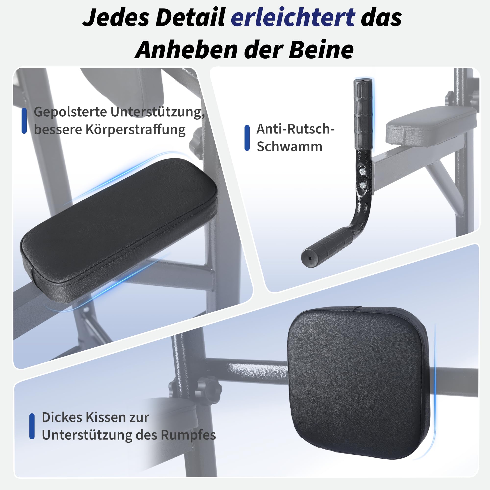 Power Tower Multifunktion Dip-Station - Klimmzugstange Freistehend - Pull Up Station keine Bohrung Krafttraining für Home-Gym