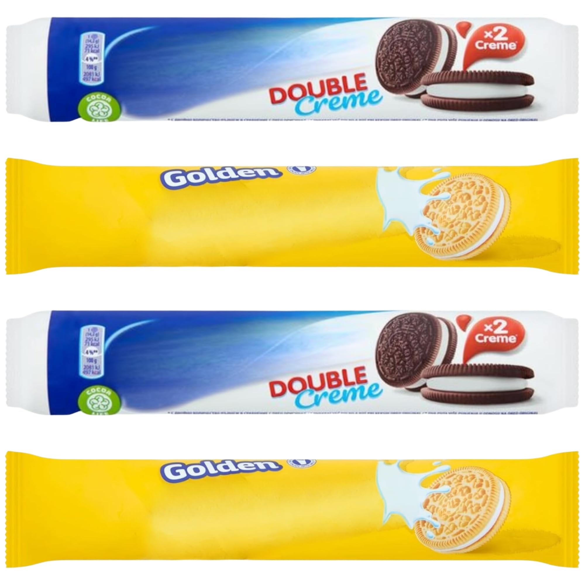 Biscuits Variety Bundle Double Stuff 157g & Golden 154g Sandwich Biscuits (Pack of 4)