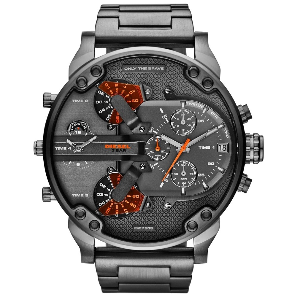 Diesel Stainless Steel The Daddies Series Analog Grey Dial Men