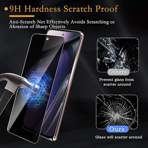 Miniatura 3 de Nixinioo Paquete de 2 protectores de pantalla de privacidad para Motorola Moto G Stylus (2023), dureza 9H, resistente a los arañazos, sin burbujas,