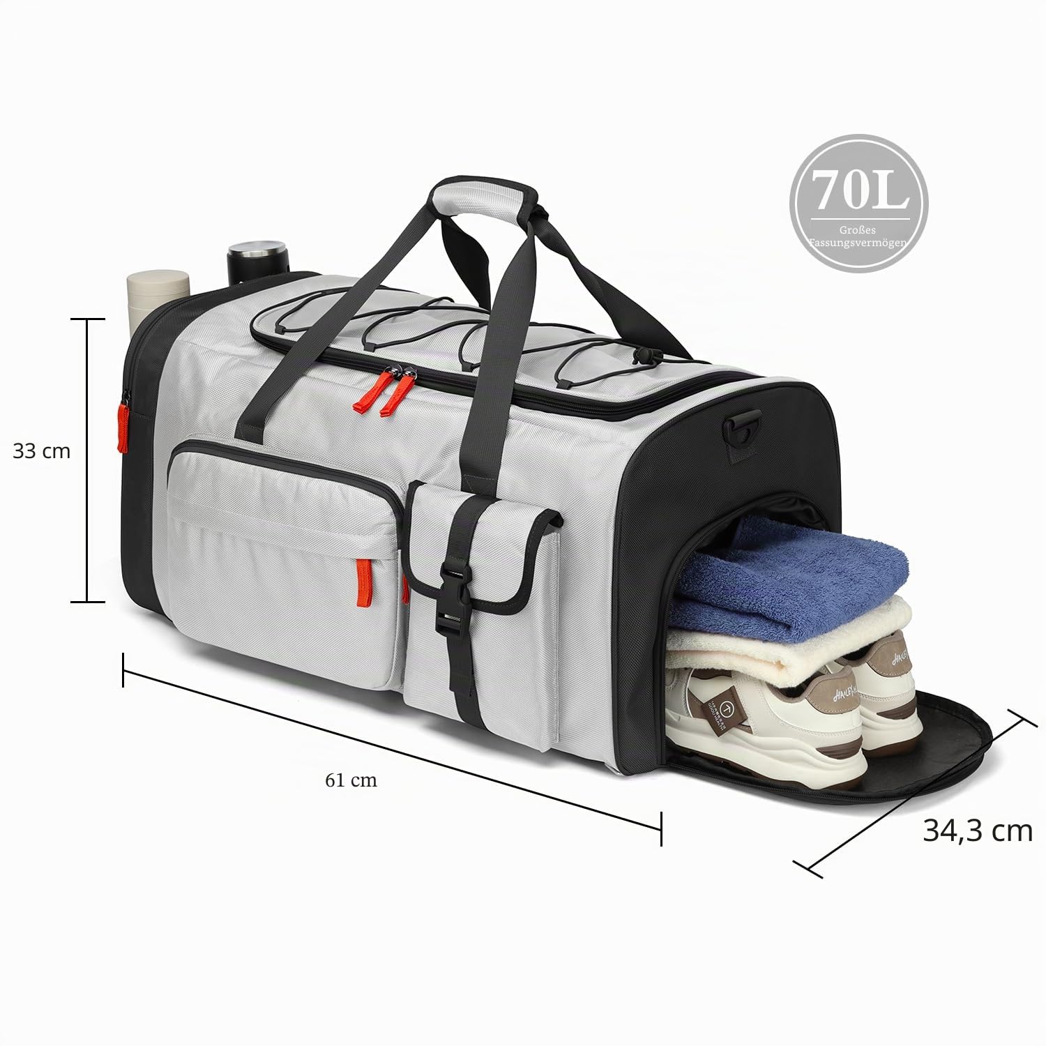 Lyweem 75L Reisetasche Groß Sporttasche Rucksack Herren mit Schuhfach & Rucksackfunktion Weekender Reise Tasche für Damen