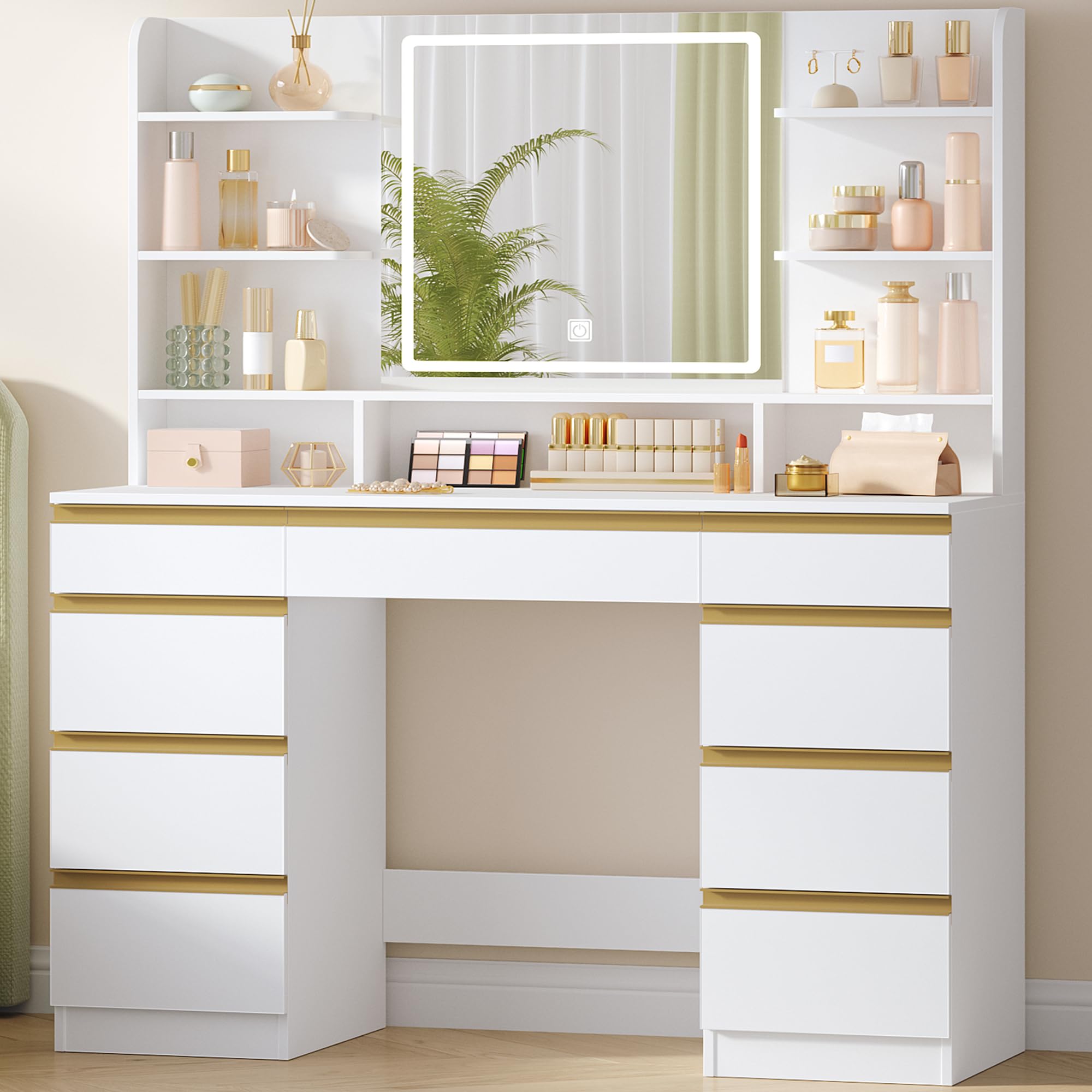 Hzuaneri Coiffeuse avec Éclairage LED