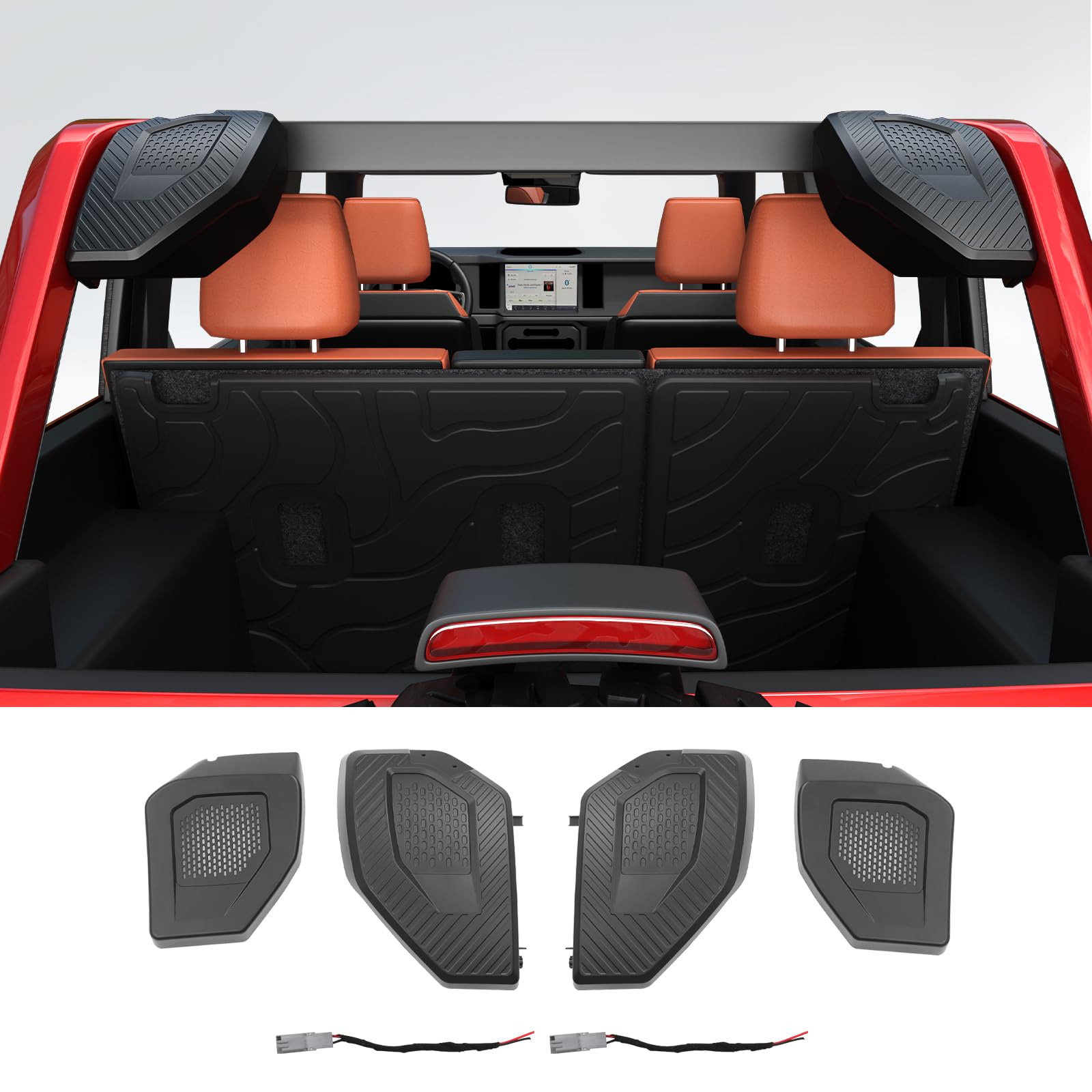 Photo 1 of Mabett Rear Speaker Pods Compatible with Ford Bronco 4-Door 2026 2021-2025, Upgrade 6.5" Pods for Bronco Accessories, Interior Accessories Black (Not for Bronco Sport and Raptor)