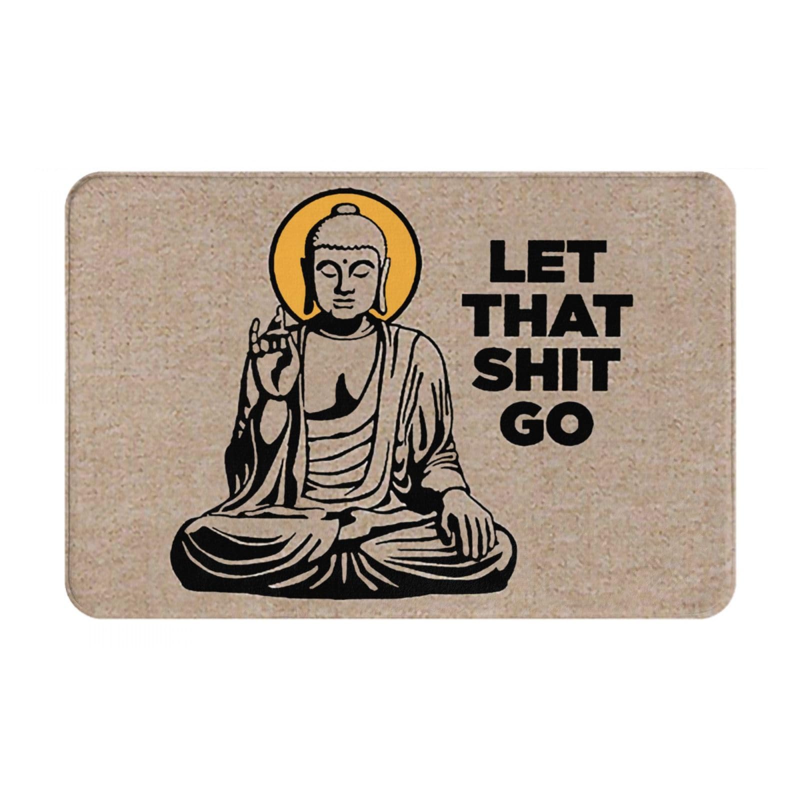 Bioputty Let That Shit Go Door Mat Welcome Mats Outdoor Indoor Absorbs Mud Doormat 30 X 18 Anti-Slip Durable Entryway Carpet Dirt Trapper Rugs, Shoes Scraper for Entry Patio Porch