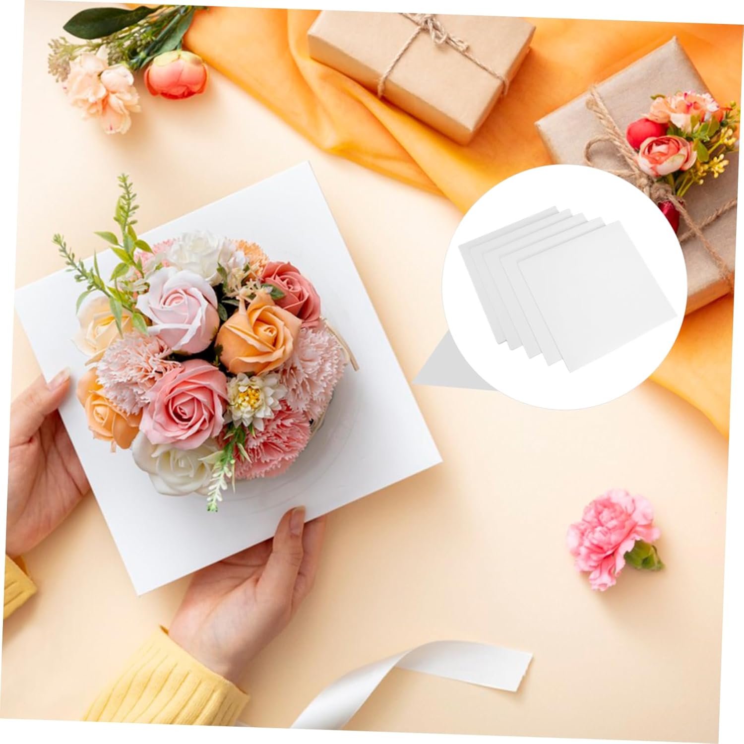Cabilock 10pcs Enhanced Support Square Cake Cardboard Heavy Duty Mousse Board Pastry Boards Cake Plate Baking Supplies