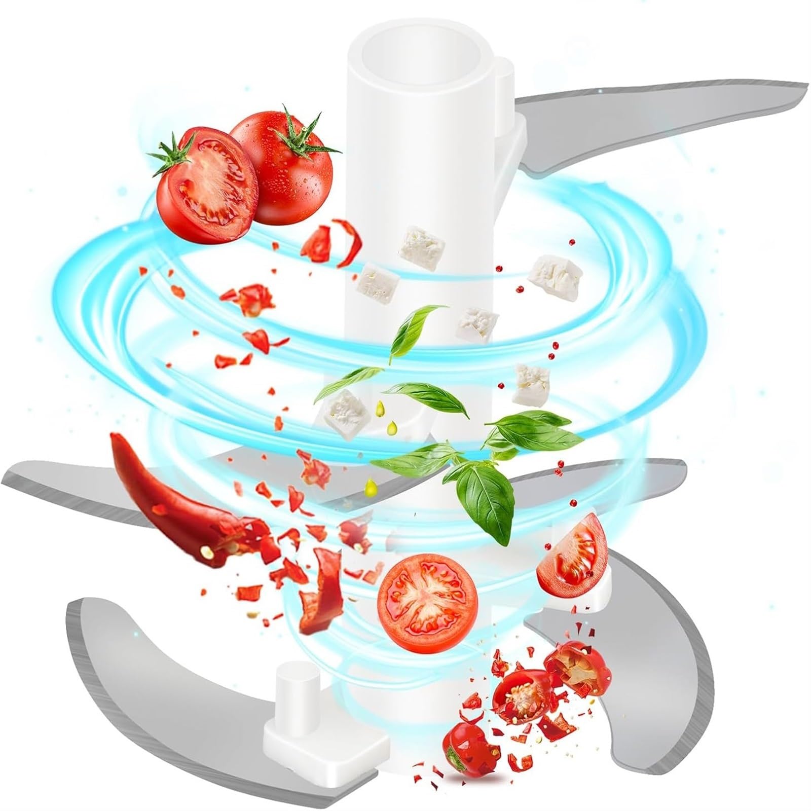 Tritacarne for Aglio, Cipolla, a Mano, con Lame, Portatile, Robot da Cucina Manuale, tritaverdure, Facile da Pulire, for Zenzero, Frutta, Noci, Erbe aromatiche(Blue,13 * 13.5cm)