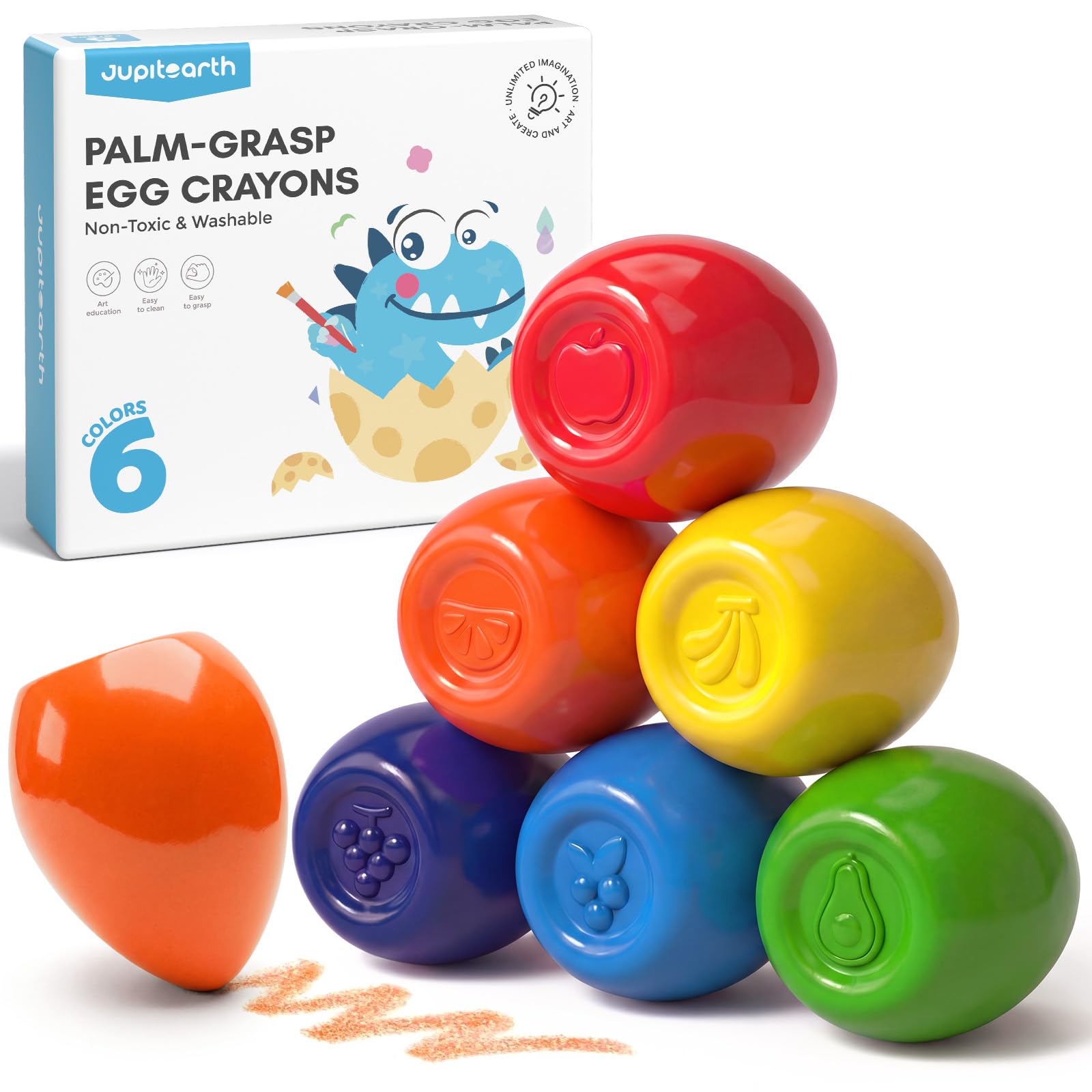 JUPITEARTH 6 Colors Egg Crayons