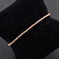 Vista 82 de Natural Gemstone Micro Round Beads Dainty Choker Bangle Bracelet, Handmade Jewelry for Women, Healing Chakra Crystals Silver Plated Chain 8 inch