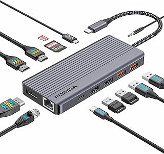 Docking Station Triple Monitors, 13 in 1 USB C Dock with ...