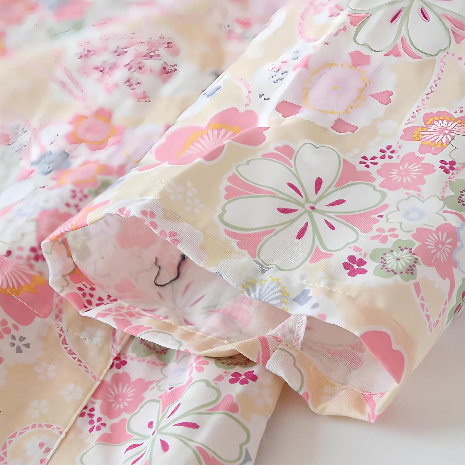 Women's Summer Cotton Kimono Robes Floral Pajamas Khan Steamed Bathrobe Yukata