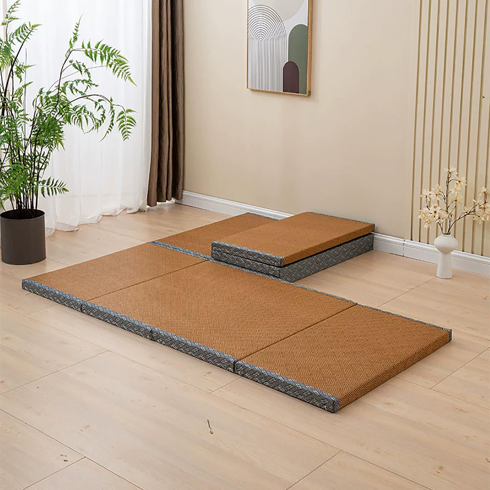 Materasso pieghevole per letto singolo | Materasso a pavimento antiscivolo triplo | Materasso portatile da viaggio e campeggio per dormitori e studi