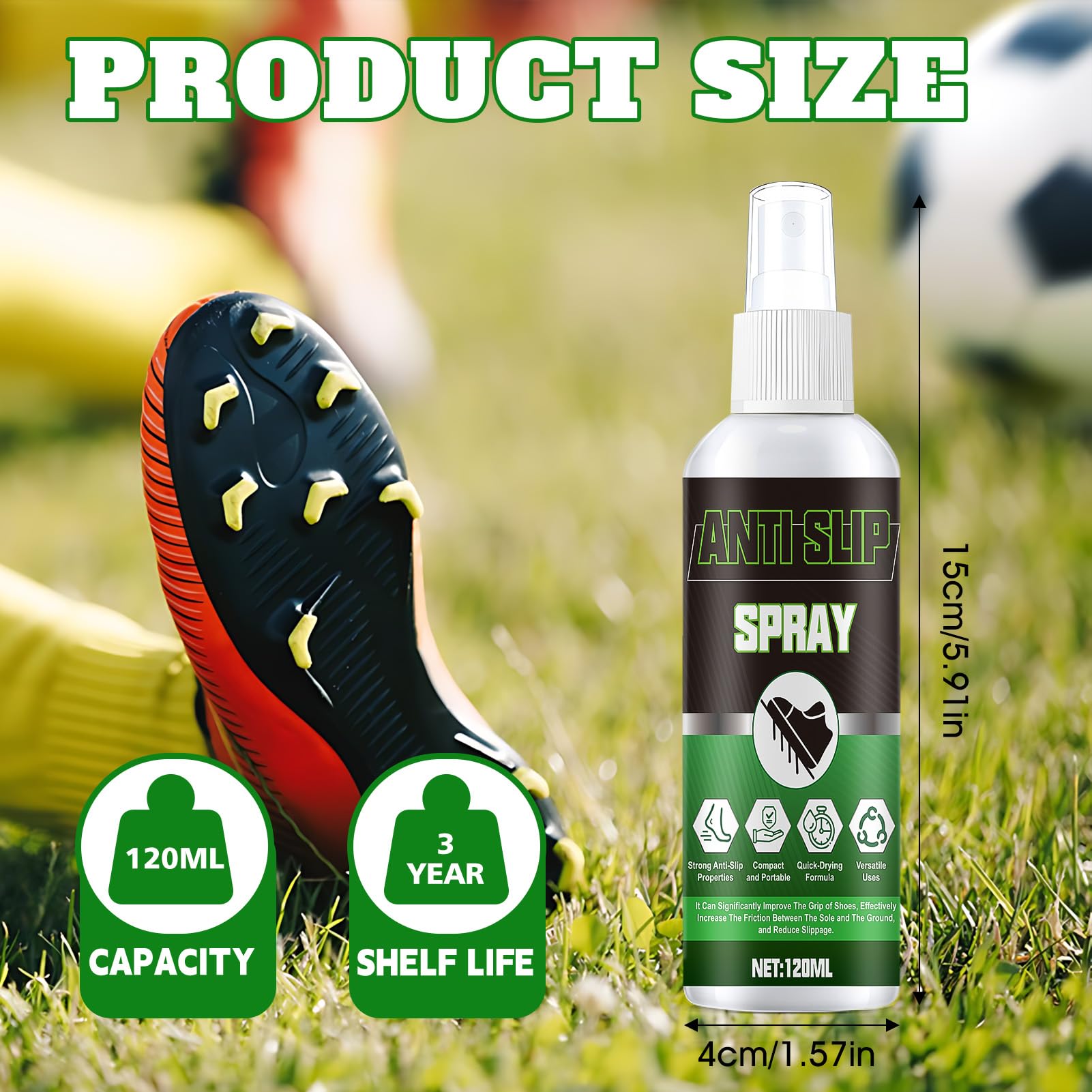 Spray Agarre de Zapatos, 120ml Genérico Spray de Agarre para Zapatillas de Baloncesto, Antideslizante, Mejora el Agarre, Apto para Todo Tipo de Calzado Deportivo
