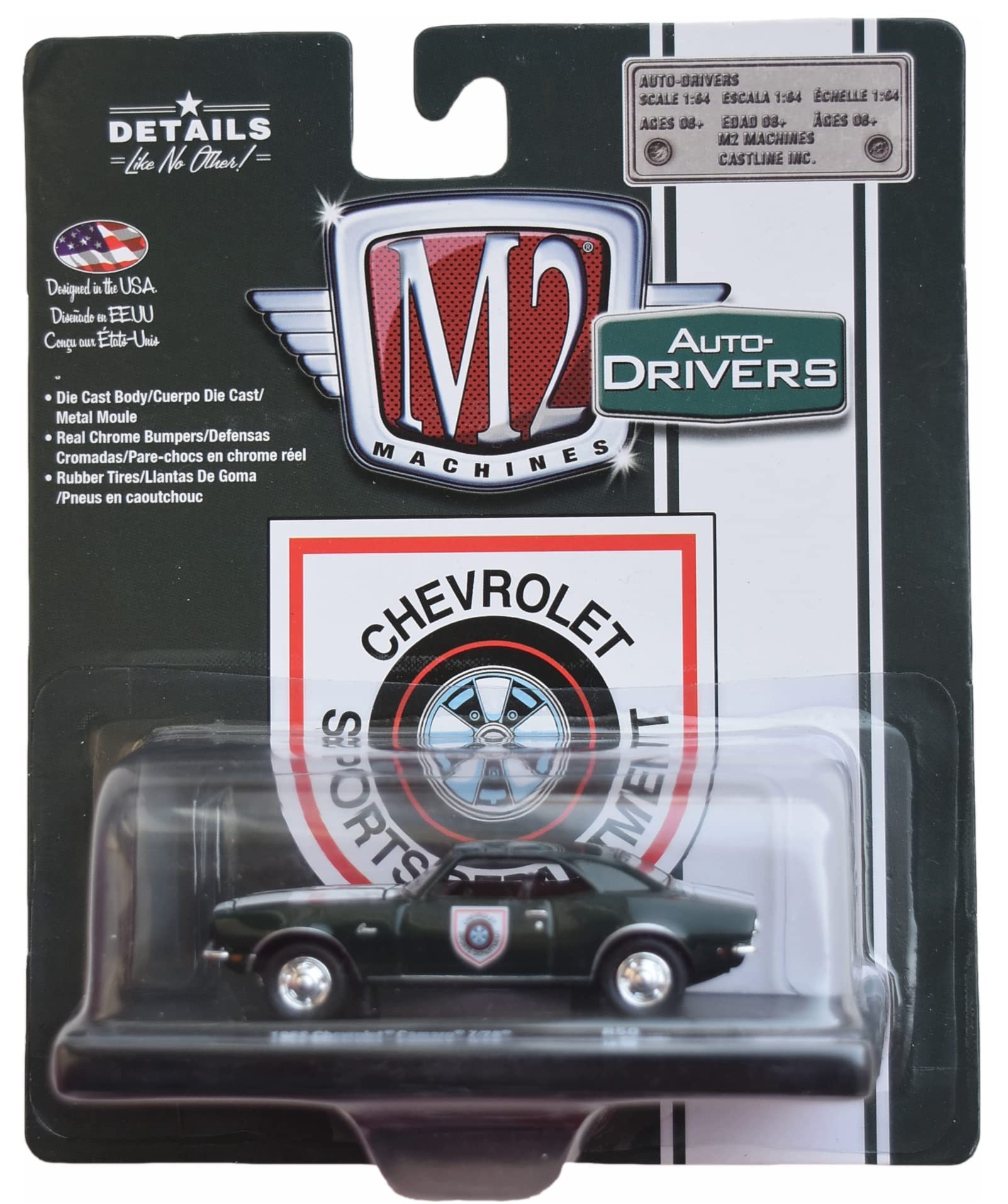 M2 Machines 1968 Chevy Camaro z 28, 1:64 Scale [Dark Green]