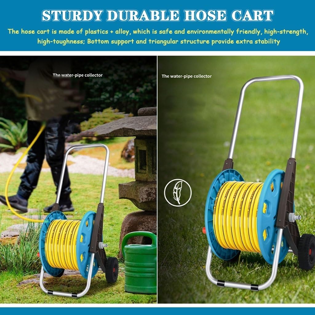 Carrello avvolgitubo Carrello portagomma per irrigazione agricola, avvolgitubo da giardino per carichi pesanti, carrello per tubo dell'acqua per esterni, strumento di stoccaggio del tubo con ruote (