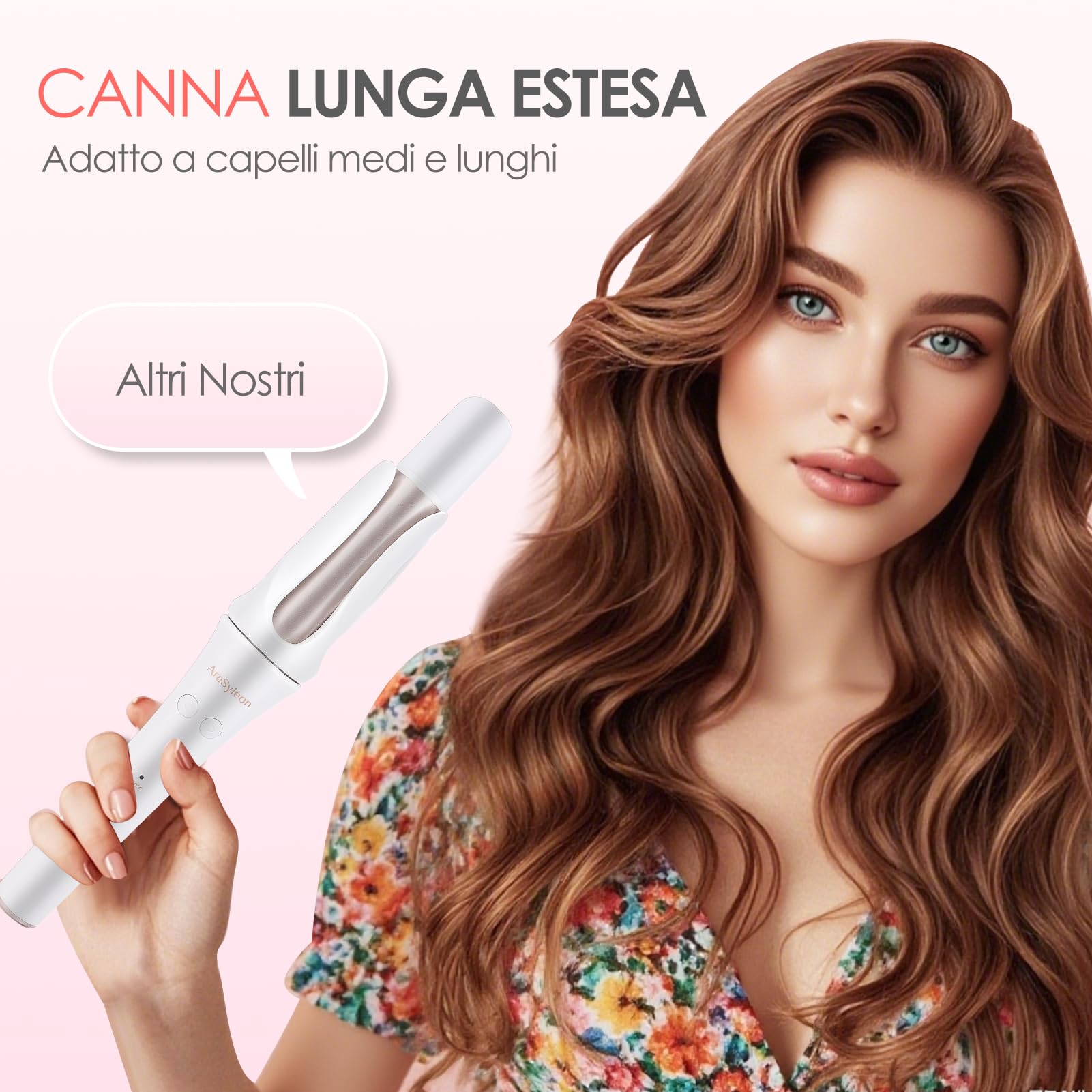 Arricciacapelli Automatico Bidirezionale | 32mm 3 Livelli Temp. (160-200°C) | Ioni & Anti-Ustione | Per Capelli Lunghi, Arricciatore Capelli Automatico
