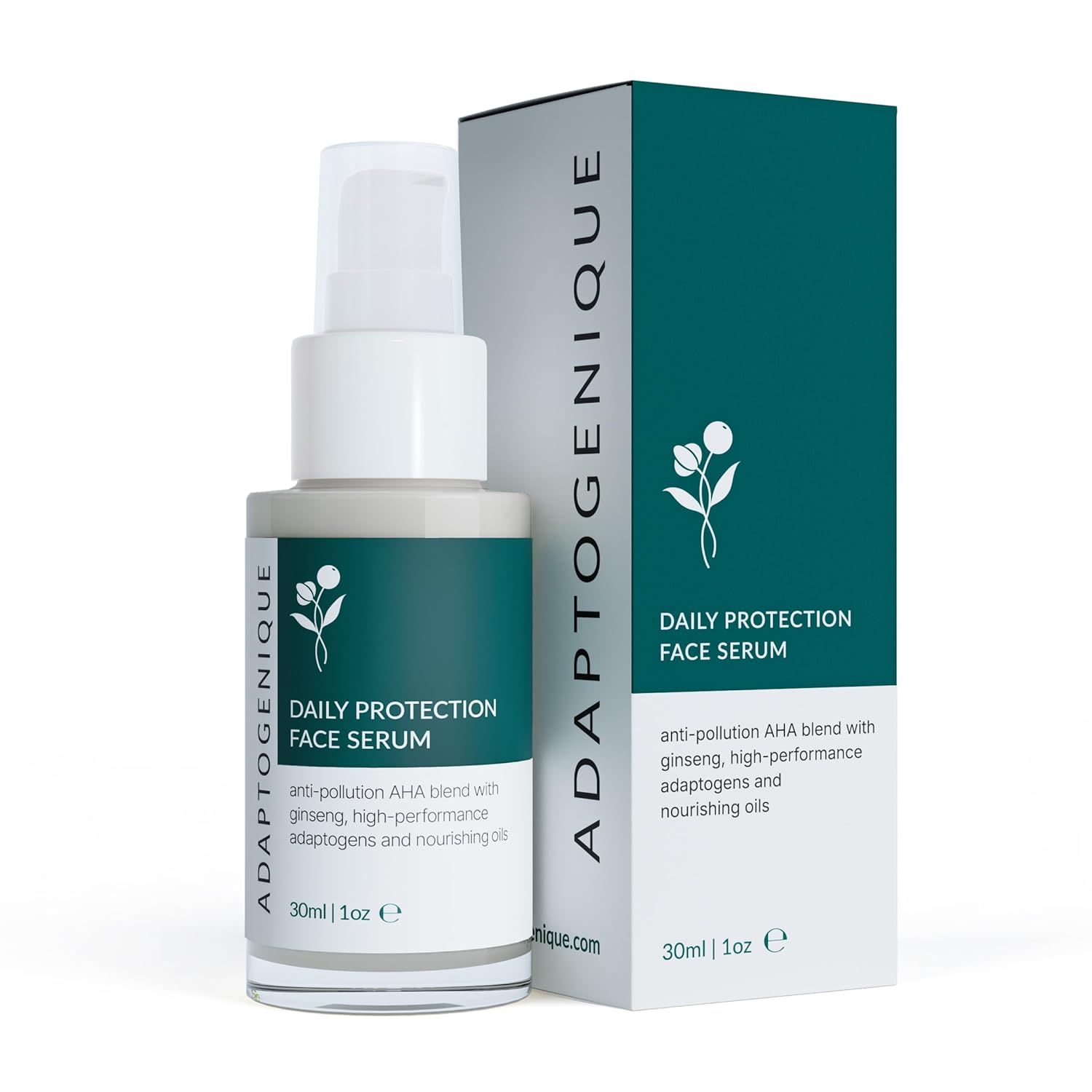 Daily Protection Face Serum, Powerful Multi-Functional Treatment: Protects from Pollution, Fights Wrinkles, Brightens & Hydrates | With Natural AHA, Adaptogens and Nourishing Oils | 30ML