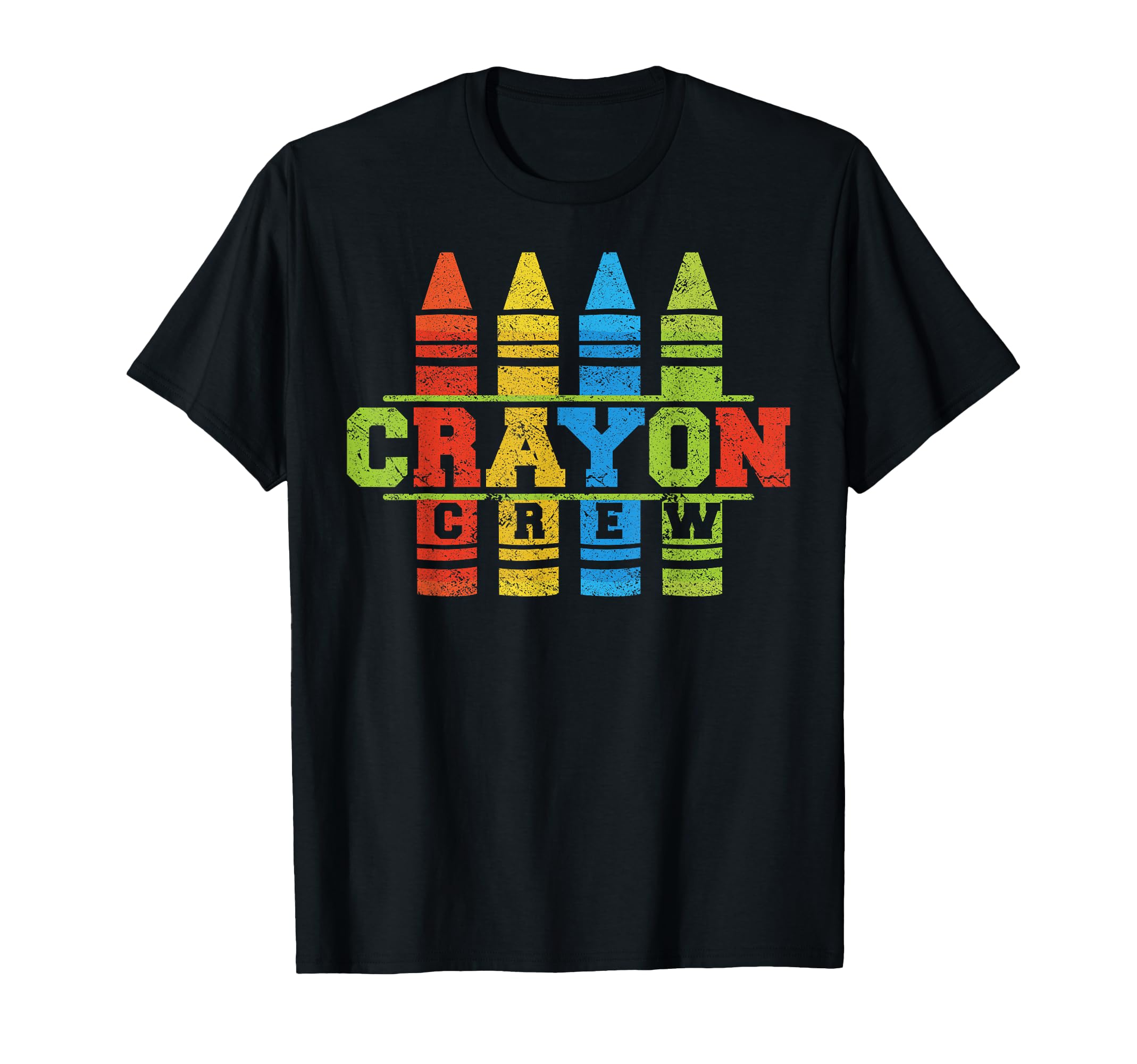 Cray Colors Child Art - Funny Crayon Crew T-Shirt Small
