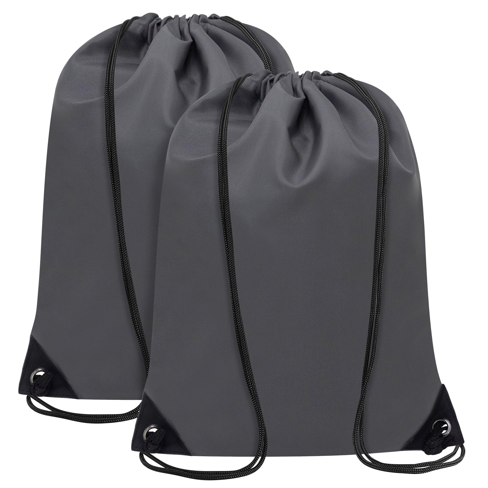 CALACH 2PCS Drawstring Bags Bulk, String Backpack for Men Women, Cinch Bag Draw String Back Bag for Gym, Sports, Travel, Swimming, Beach, Dark Grey