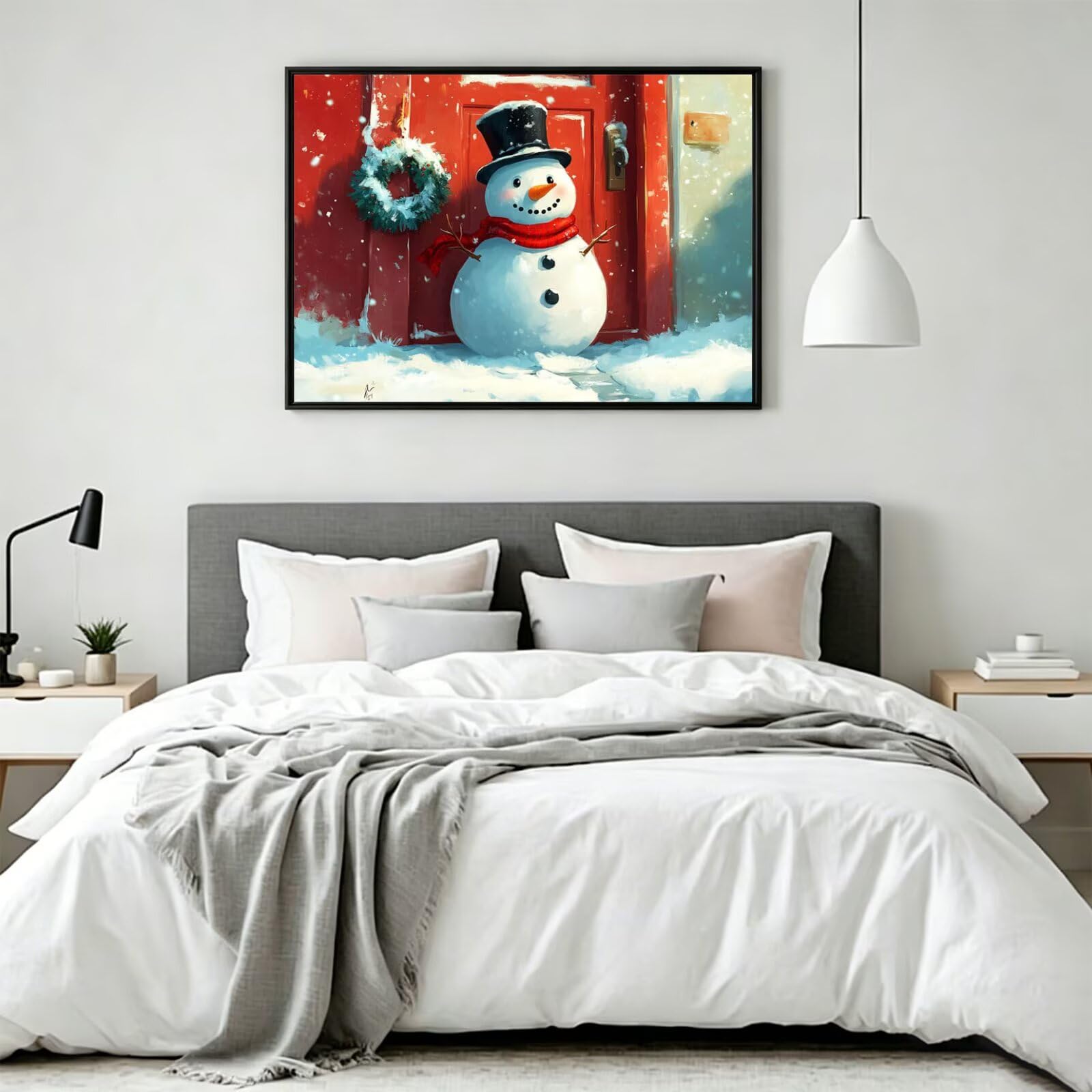 Pintar por Numeros Muñeco de nieve Pinturas Acrilicas invierno Pintura por Numeros Lienzos para Pintar, Pintura Acrilica Manualidades, Decoración Hogar, Regalos Cumpleaños, 90x120cm Sin Marco, q-910