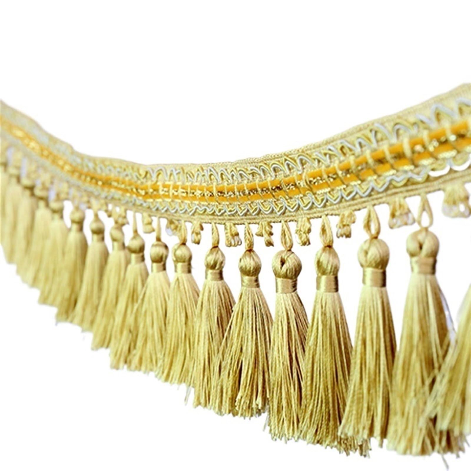 Rideau pompon frange dentelle multicolore 5m pour réparer et customiser