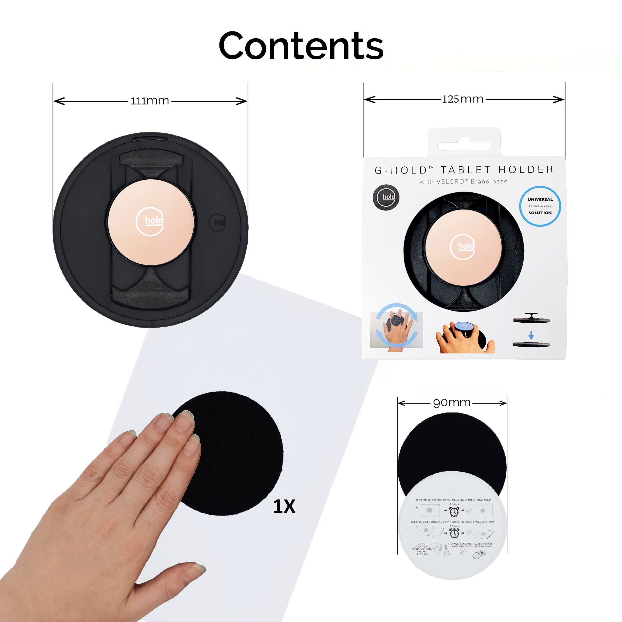 G-Hold® - Komfort-Tablet-Halterung funktioniert mit jedem Tablet, Tablet-Hülle, E-Reader, iPad – universell, ergonomisch, drehbar, flach zusammenklappbar und verstellbar (Roségold)