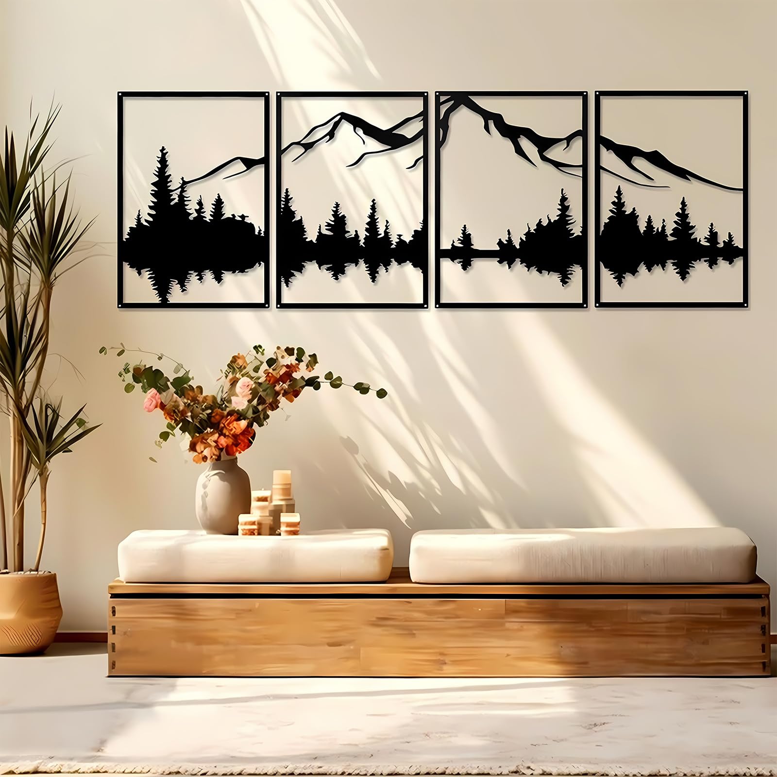 Set Di 4 Decorazioni da Parete in Metallo, Per Camera