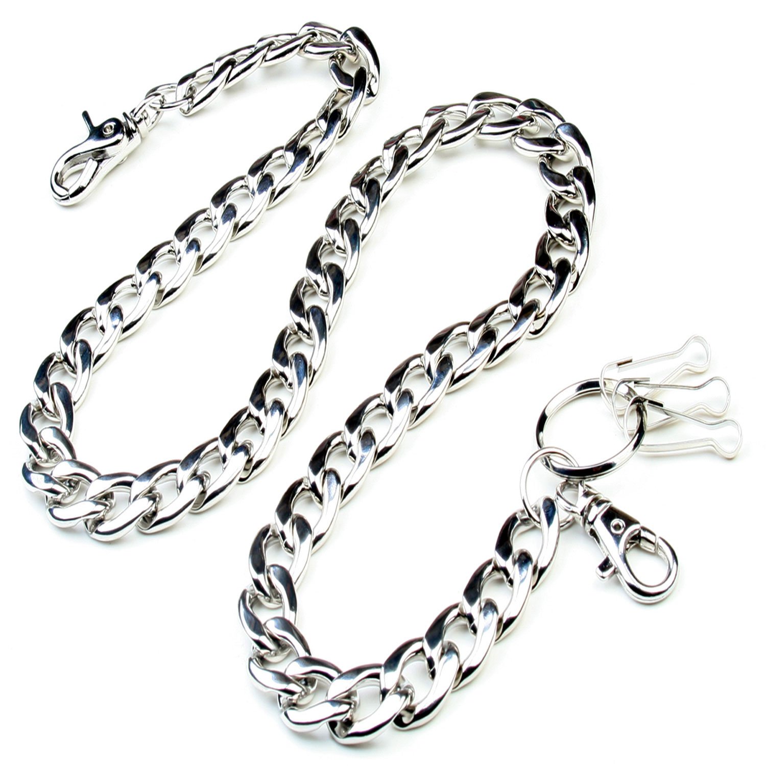 DoubleK Strong Basic Heavy Biker Trucker Key Jean Wallet Chain (30.5") SLV CS47