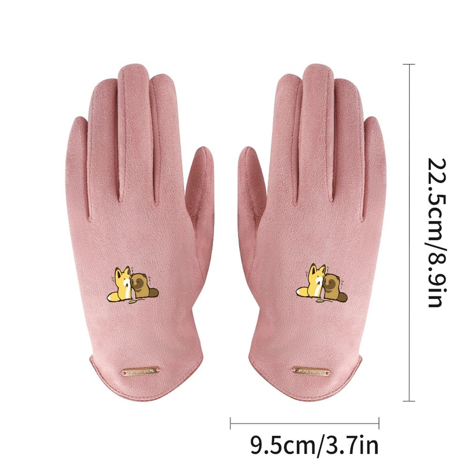 Amazon.co.jp: タヌキとキツネ 手袋 レディース 女性手袋 防寒手袋 冬