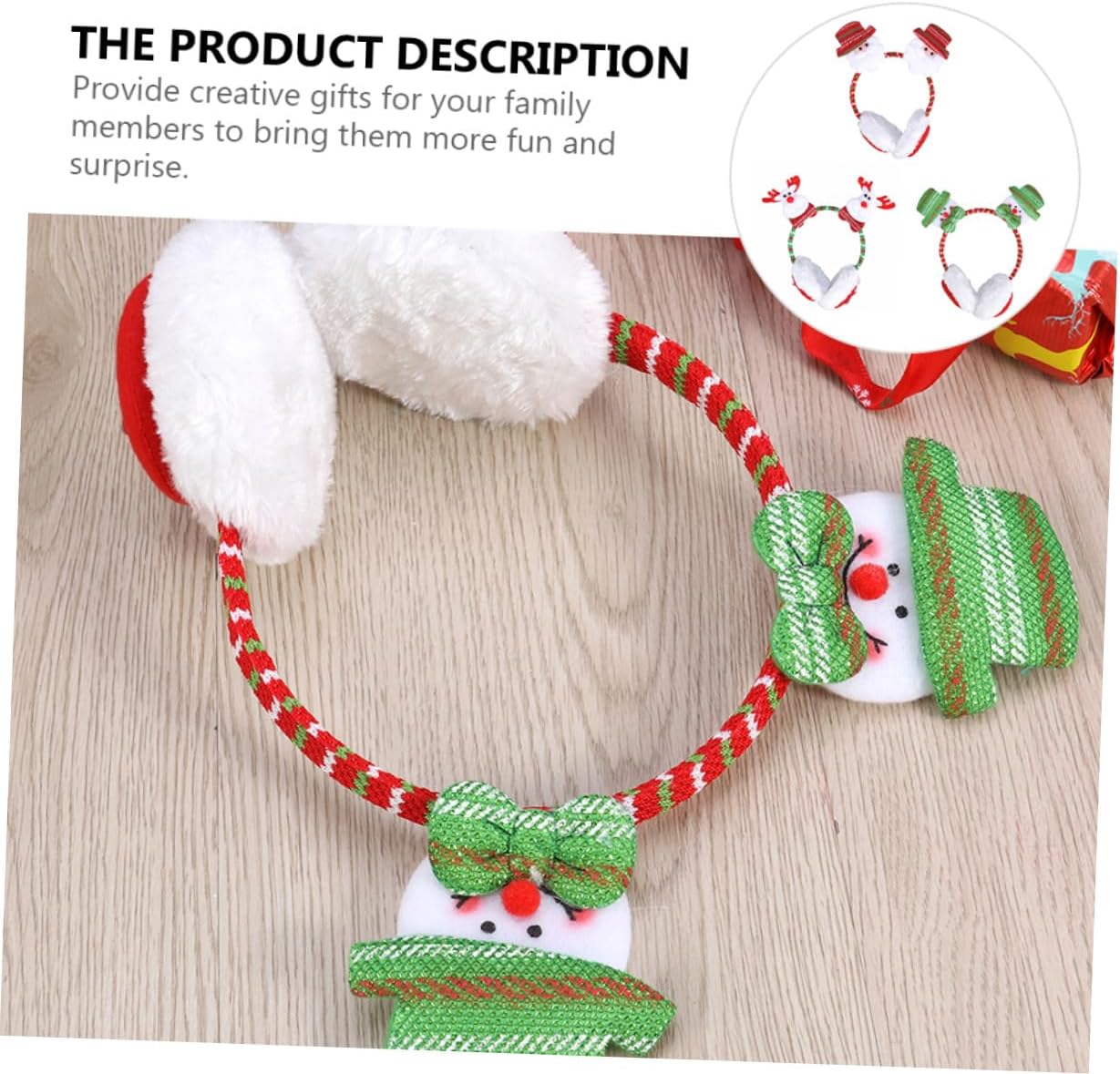 3pcs Christmas Earmuffs Headband Set for Women, Printed Fabric with Faux Fur and Pvc, Winter Ear Muffs for Cold Weather Outdoor Use Style