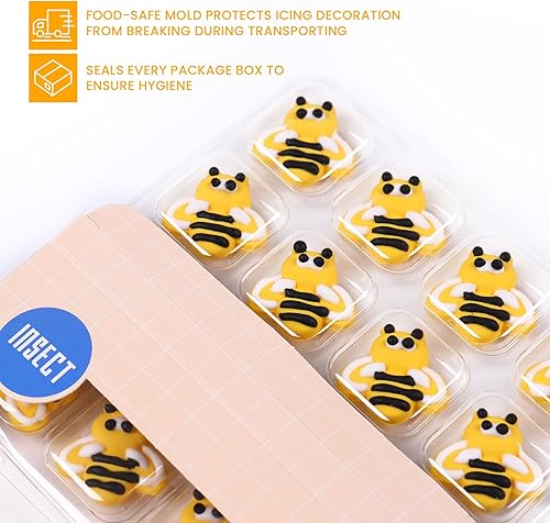 Miniatura 2 de Decoraciones comestibles para tartas de abejas, 16 piezas de decoración de pastel de abeja, abeja comestible para cupcakes, helados, gofres,
