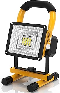 Work Light, 4000LM 3 Brightness Modes LED Work Lights, IPX5 Waterproof Flood Lights, 6000K Daylight Portable Work Lights with Stand Perfect for Workshop, Construction Site, Job Site