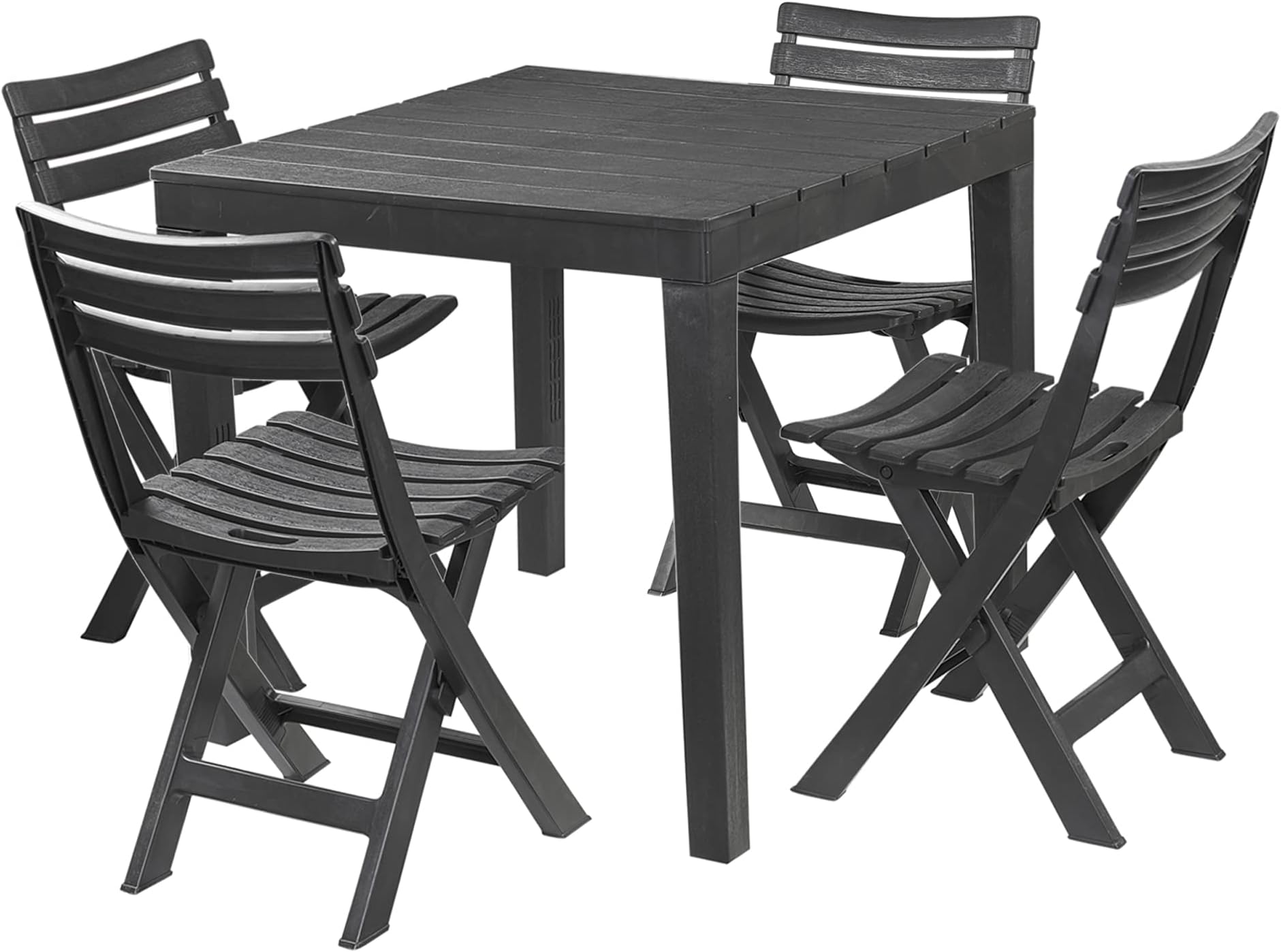 Resol 5 Piece Green Gala Garden Patio Dining Table & 4 Chairs Set