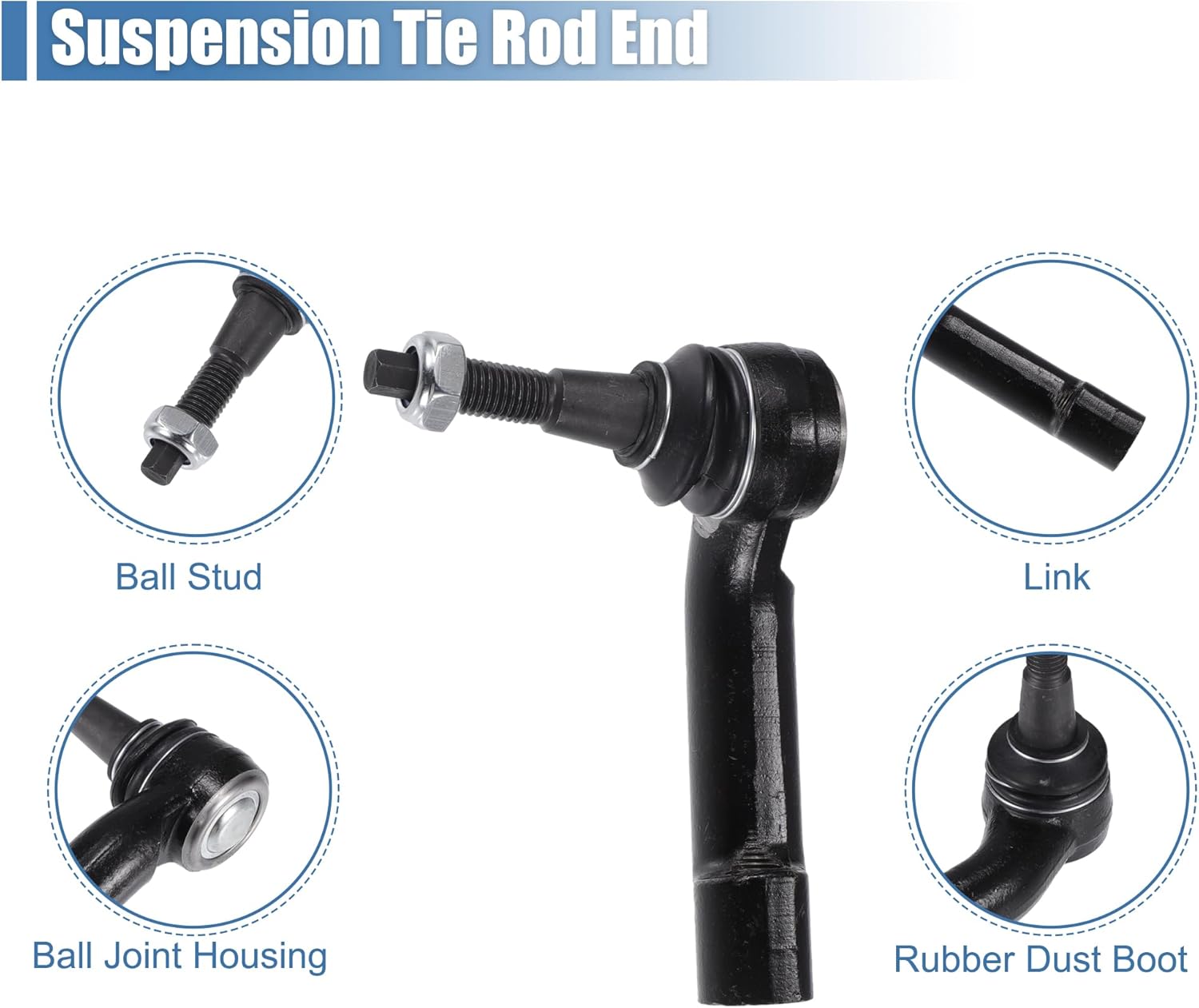 X AUTOHAUX 6pcs Front Inner Outer Tie Rod Ends Kit Suspension Steering Tie Rod End for Ford Expedition for Ford F-150 for Lincoln Navigator Drag Link No.EV800457/ES800514/ES800515