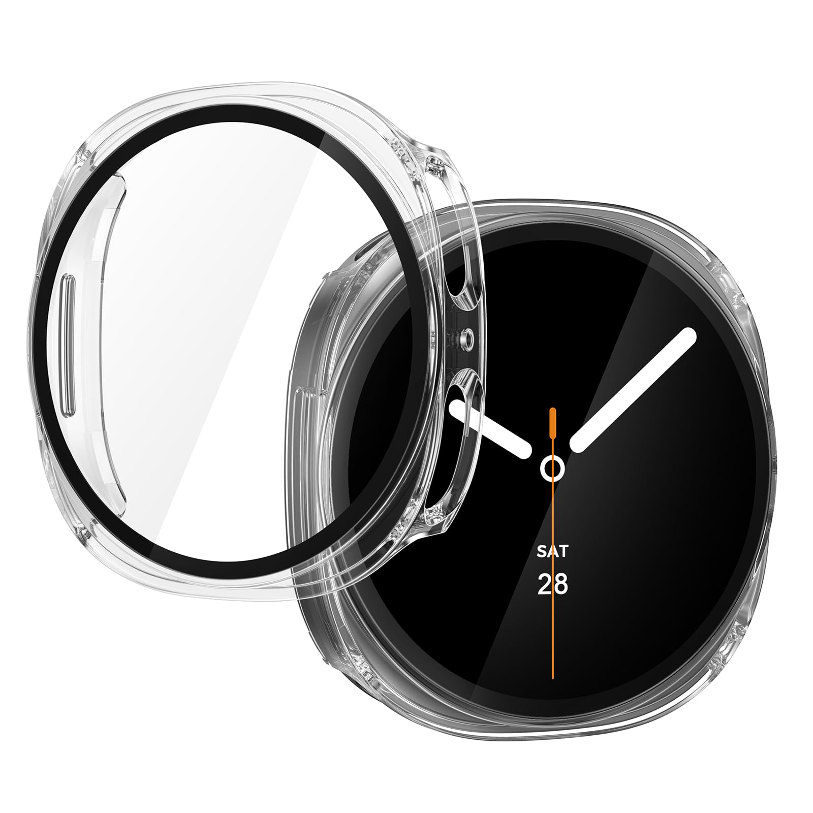 Photo 1 of [2 Pack] JULK for Samsung Galaxy Watch 9 (2026) / 8 Screen Protector 44mm, Protective Hard Case with Built-in Tempered Glass, Ultra-Thin Scratch Resistant Face Cover (2 Transparent)