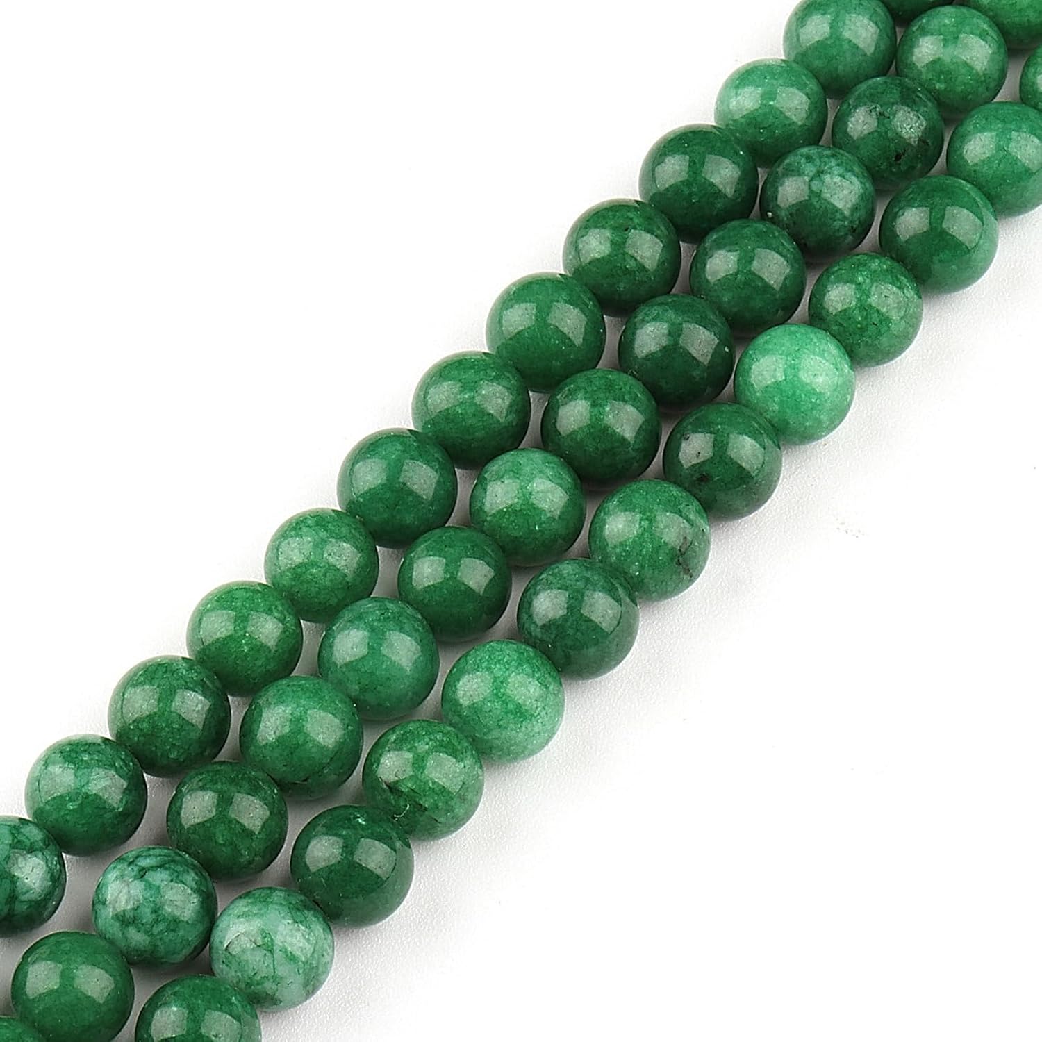 Natural African Green Jade Beads for Jewelry Making - Stone Beads Gemstone Beads for Bracelets, 10mm Crystal Beads Round Loose Beads(34-37pcs, 10mm, African Green Jade) - Image 3