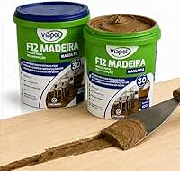 KIT 2 Massa F12 De Calafetar E Correção Madeira 400g - Cores (SUCUPIRA)