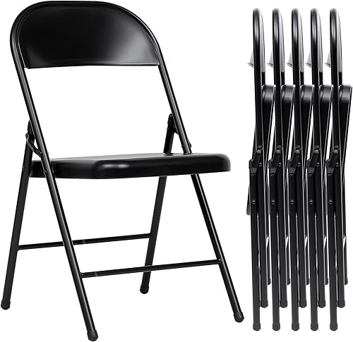 Miniatura 12 de Sillas Plegables con Asientos Acolchados - Paquete de 4 Sillas Plegables Acolchadas con Marco de Acero para el Hogar y la Oficina, Eventos en