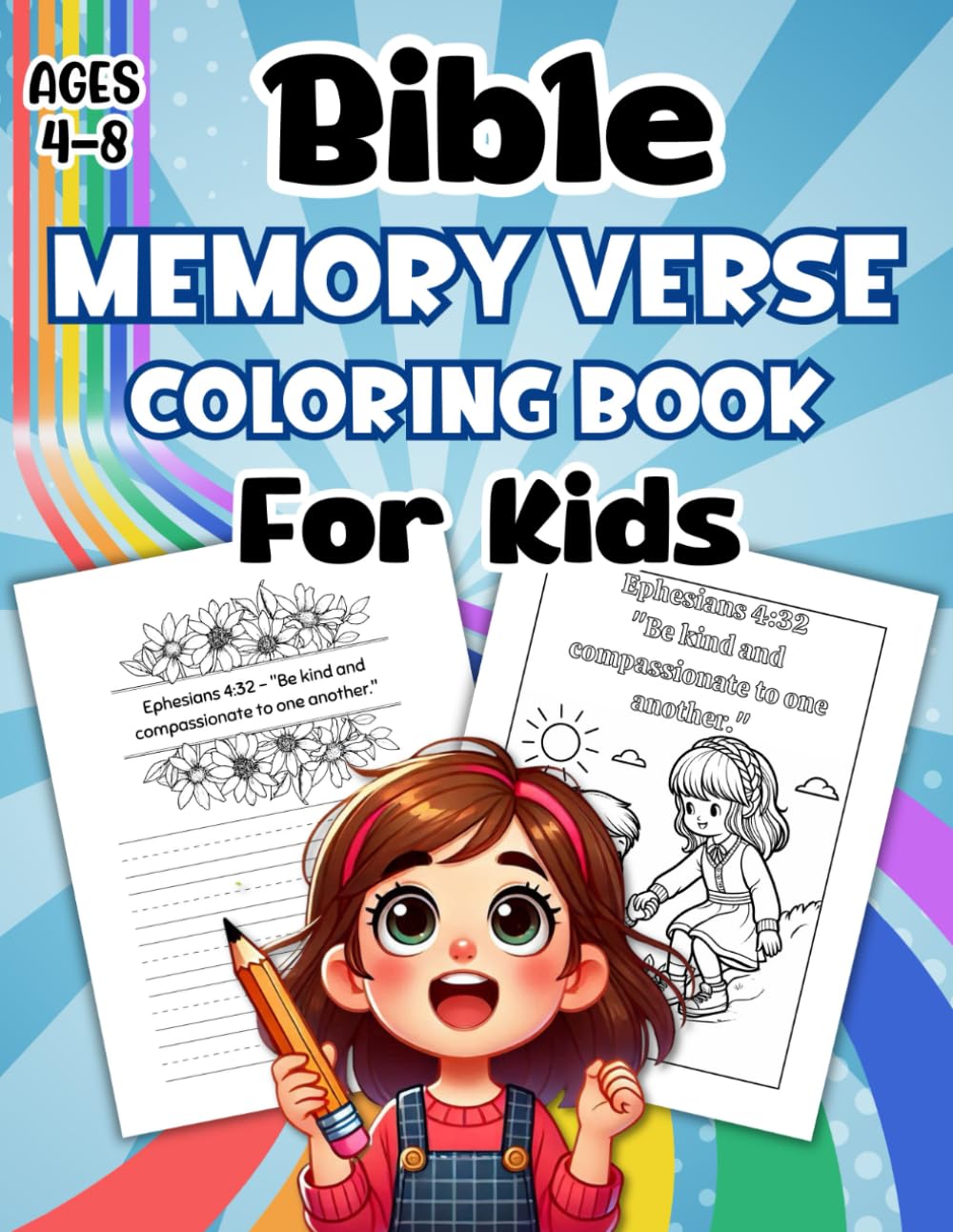 Bible Memory Verse Coloring Book for Kids: 50 Essential Scriptures Every Child Should Know to Grow up in Faith with Drawing and Writing Pages, Perfect for Ages 4-8