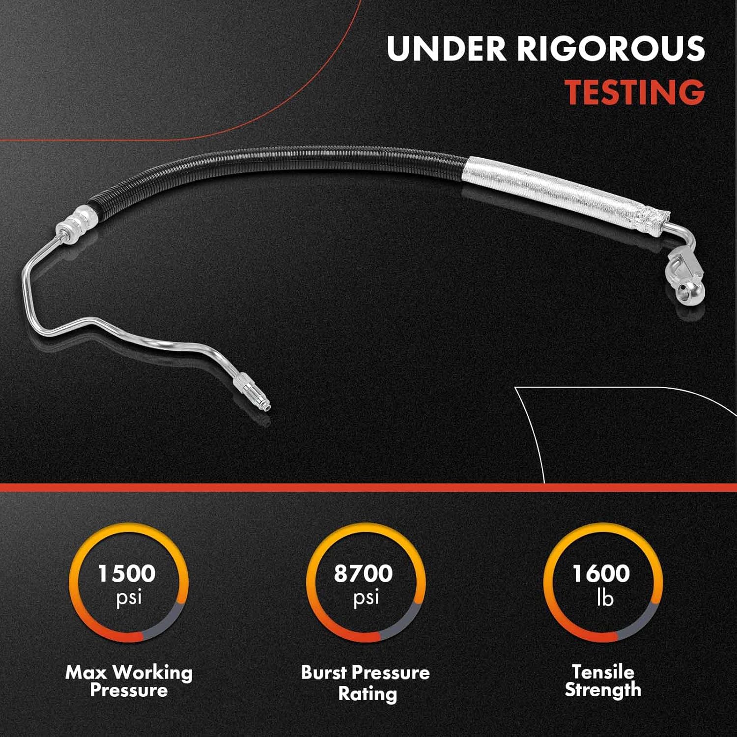 A-Premium Power Steering Pressure Hose Line Assembly Compatible with Nissan Quest 2004 2005 2006 2007 2008 2009, 3.5L, with O-ring & Washer, Pump To Rack/Gear