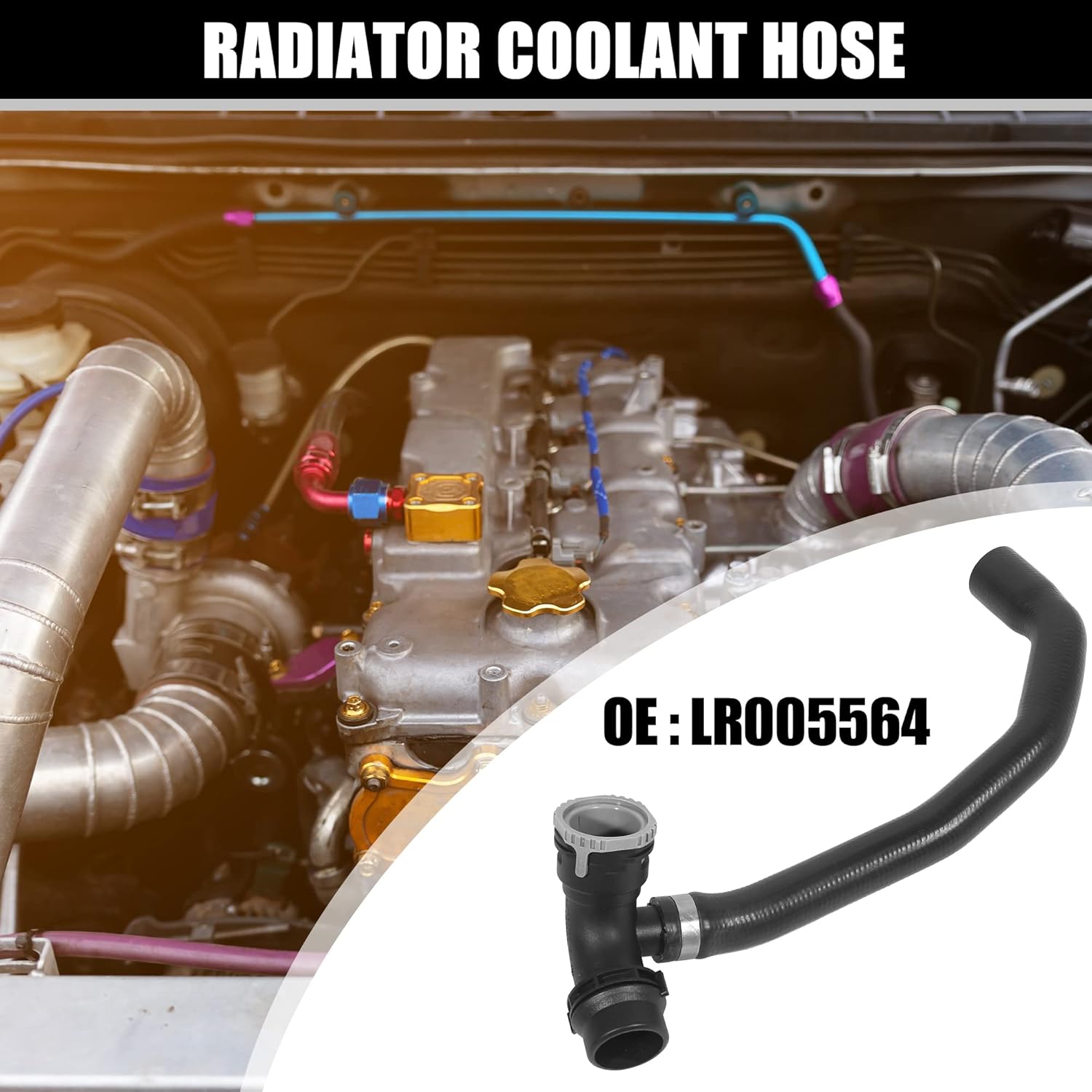 X AUTOHAUX Radiator Coolant Hose LR005564 Rubber Replacement for Land Rover LR2 2008 2009 2010 2011 2012