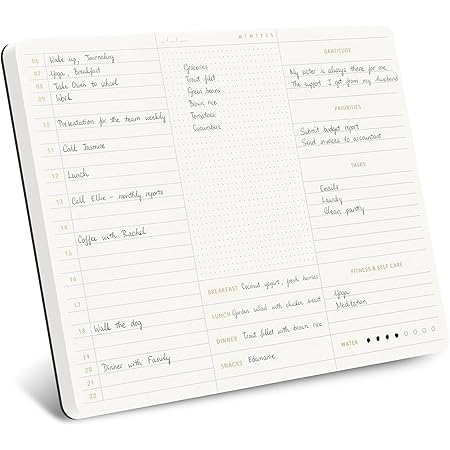 Pinesman - Elegant Time Blocking Planner - Undated Daily Schedule, Hourly Time Management, Tasks, To-Do List, Personal Organizer & Time Boxing Pad - 11.22" x 7.87", 52 Tear-Off Sheets, Gold Foiled