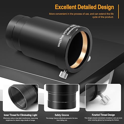Miniatura 9 de Astromania Adaptador de tubo de extensión ocular para telescopio de 2 pulgadas, longitud óptica de 1.378 in, con roscas de filtro de soporte de 2