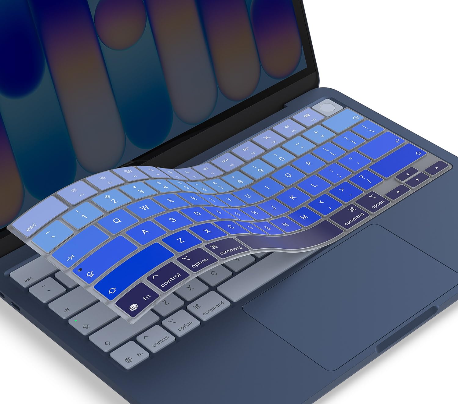 Keyboard Cover Compatible with 2026 MacBook Neo 13-inch Laptop with A18 Pro chip A3404 with Touch ID, Apple MacBook Neo 13 Keyboard Protective Skin - Gradual Blue