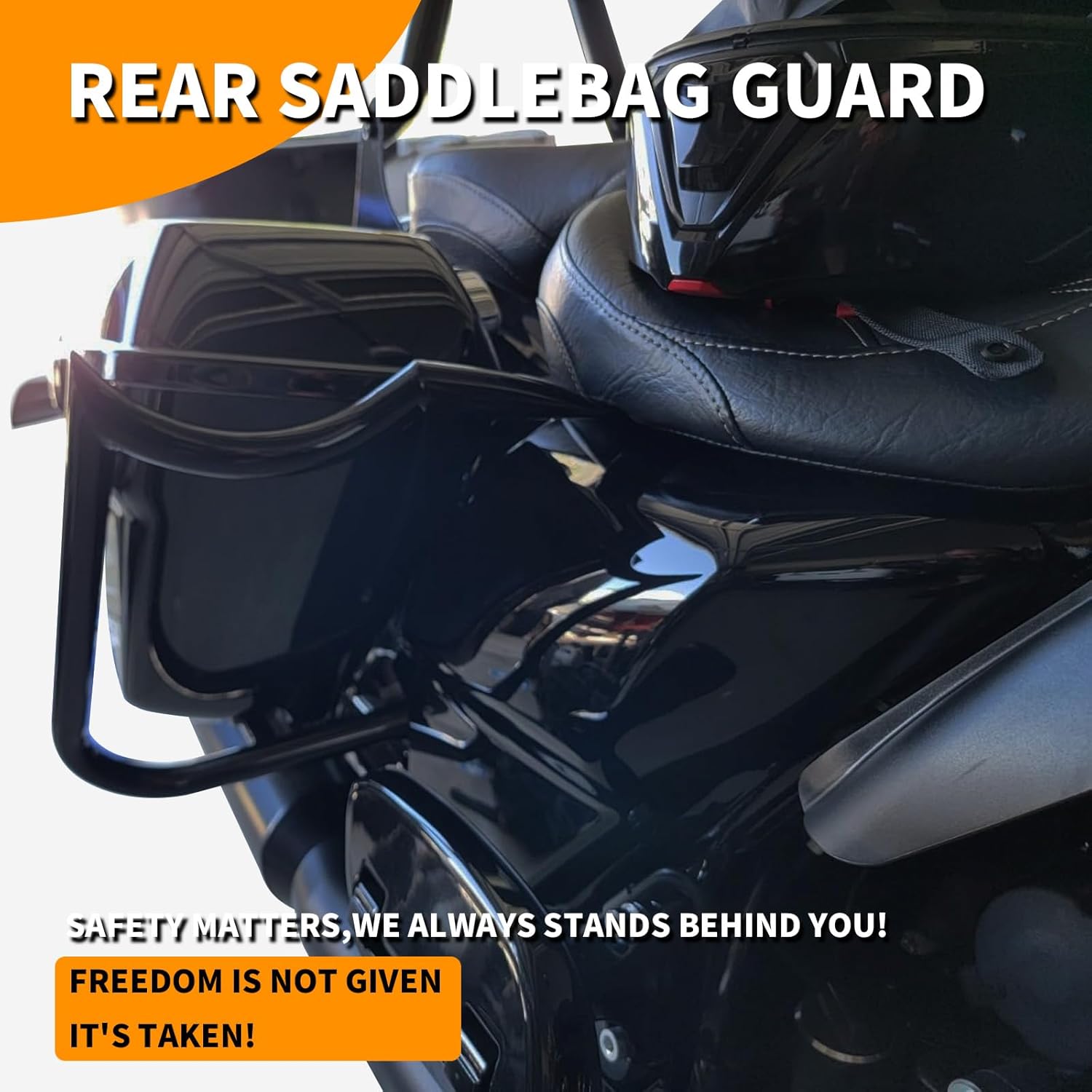 '14-'23 Saddlebags Guard Bracket Support Bar for Harley Touring/Road King/Street Glide/Road Glide/Electra Glide/Ultra Limited Models (2014-2023)