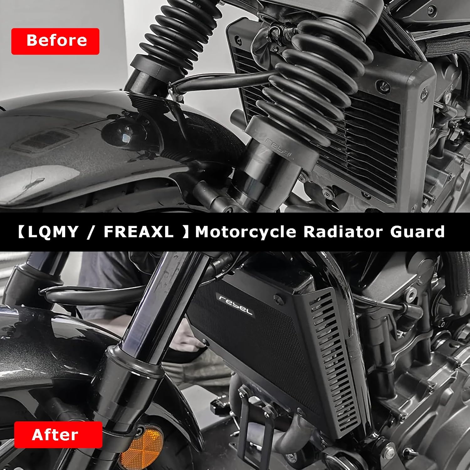 REBEL 1100 2021-2026 Radiator Grille Guard Protection Cover for REBEL CMX1100 DCT 2021 2022 2023 2024 2025 2026 - Black