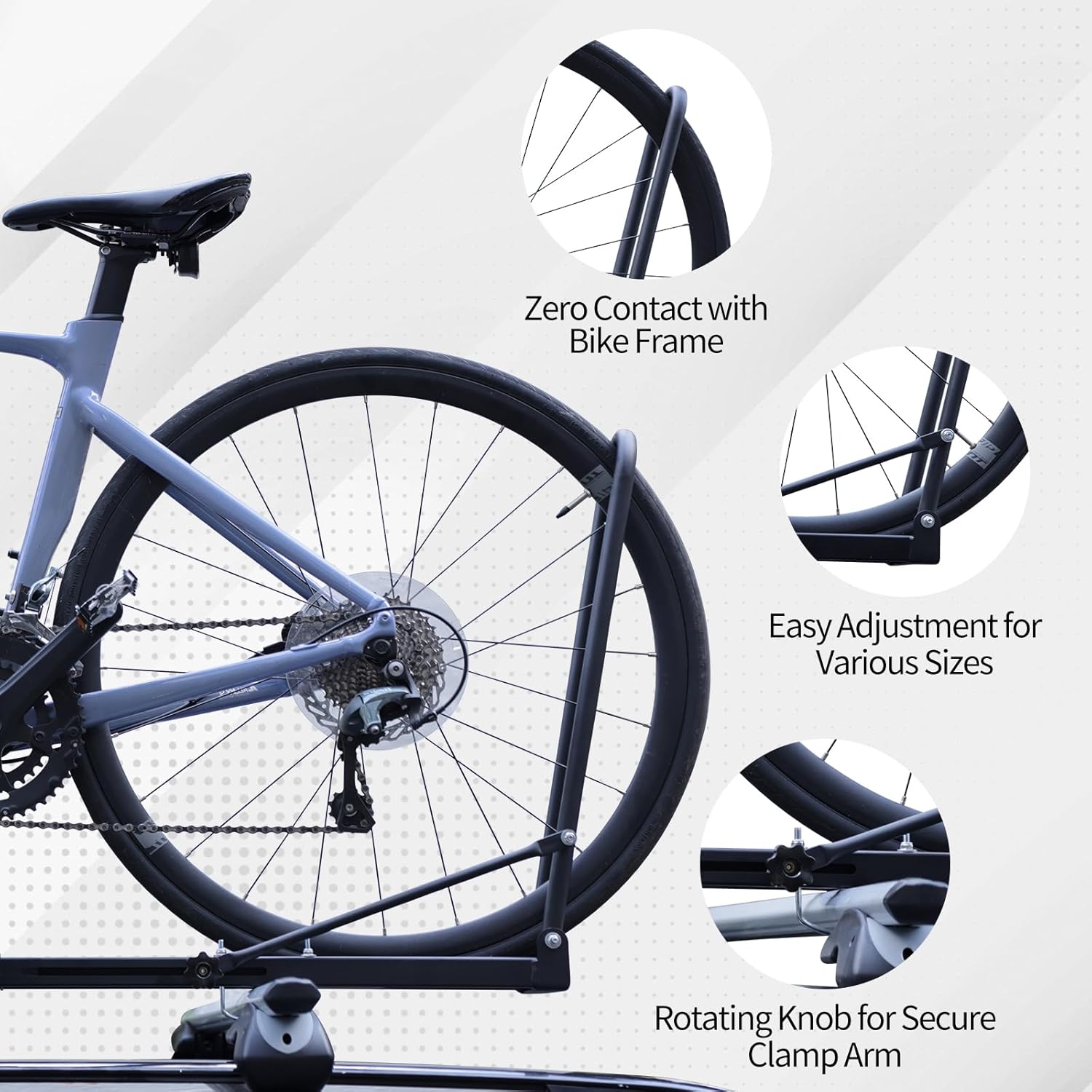 Roof Bike Rack Mount for Car & SUV, Foldable Upright Bicycle Carrier with Two Arms, 1-Bike Rooftop Carrier, only for Removable Roof Crossbars